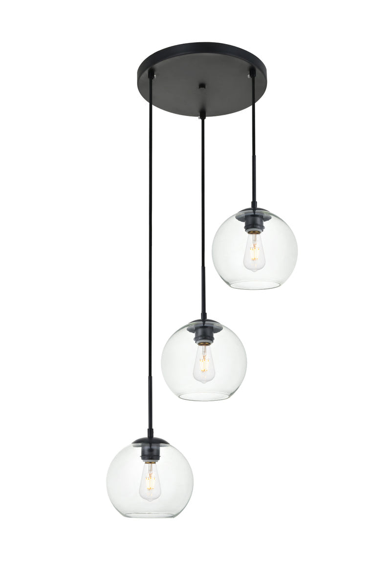 media image for Baxter 3 Light Pendant Living District Ld2208Bk 18 222