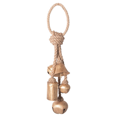 product image for Metal Bells with Gold Finish on Jute Hanger 4