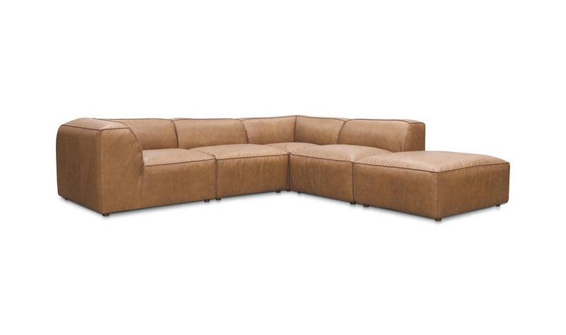 media image for Form Classic L Modular Black Leather Sectional Vantage 225