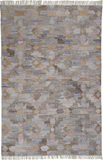product image for Elstow Hand Woven Blue and Tan Rug by BD Fine Flatshot Image 1 78