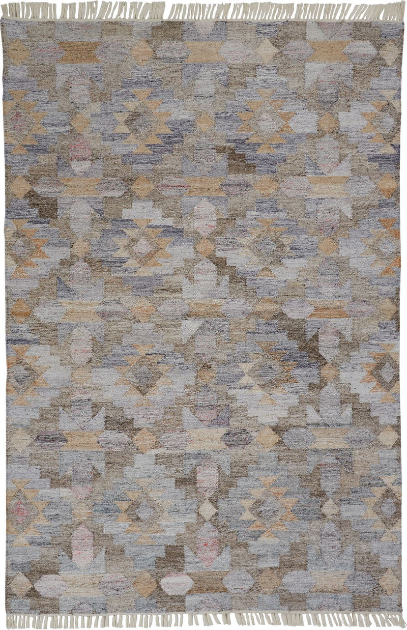 media image for Elstow Hand Woven Blue and Tan Rug by BD Fine Flatshot Image 1 250