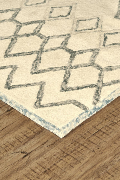 product image for Quillan Hand Tufted Beige and Blue Rug by BD Fine Corner Image 1 51