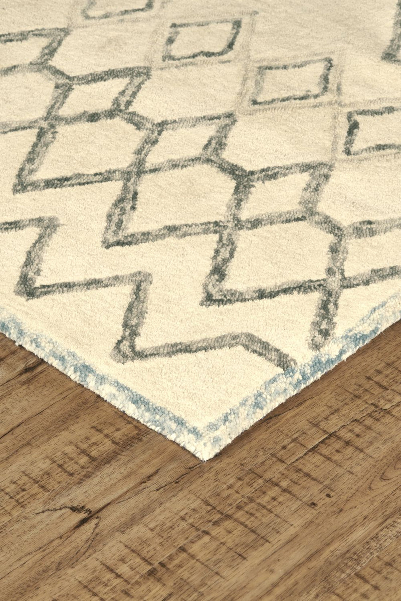 media image for Quillan Hand Tufted Beige and Blue Rug by BD Fine Corner Image 1 262