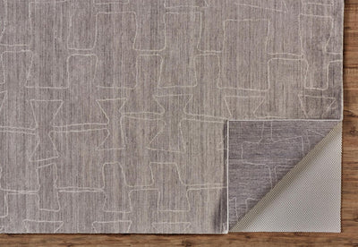 product image for Miska Hand Woven Gray and Ivory Rug by BD Fine Fold Image 1 88