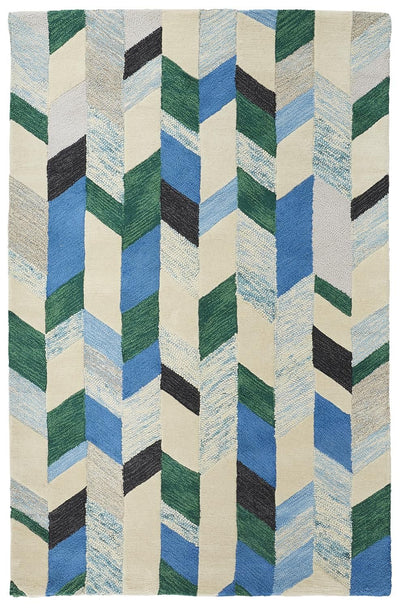 product image of Elison Hand Tufted Green and Blue Rug by BD Fine Flatshot Image 1 519