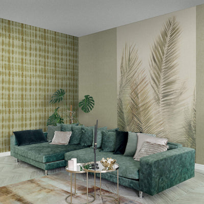 product image for Palm Leaves Whimsical Wall Mural in Olive Green/Cream 67