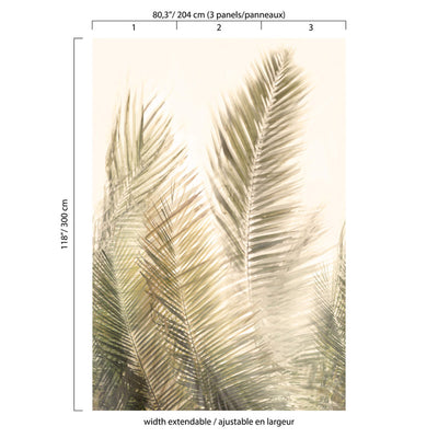 product image for Palm Leaves Whimsical Wall Mural in Olive Green/Cream 73