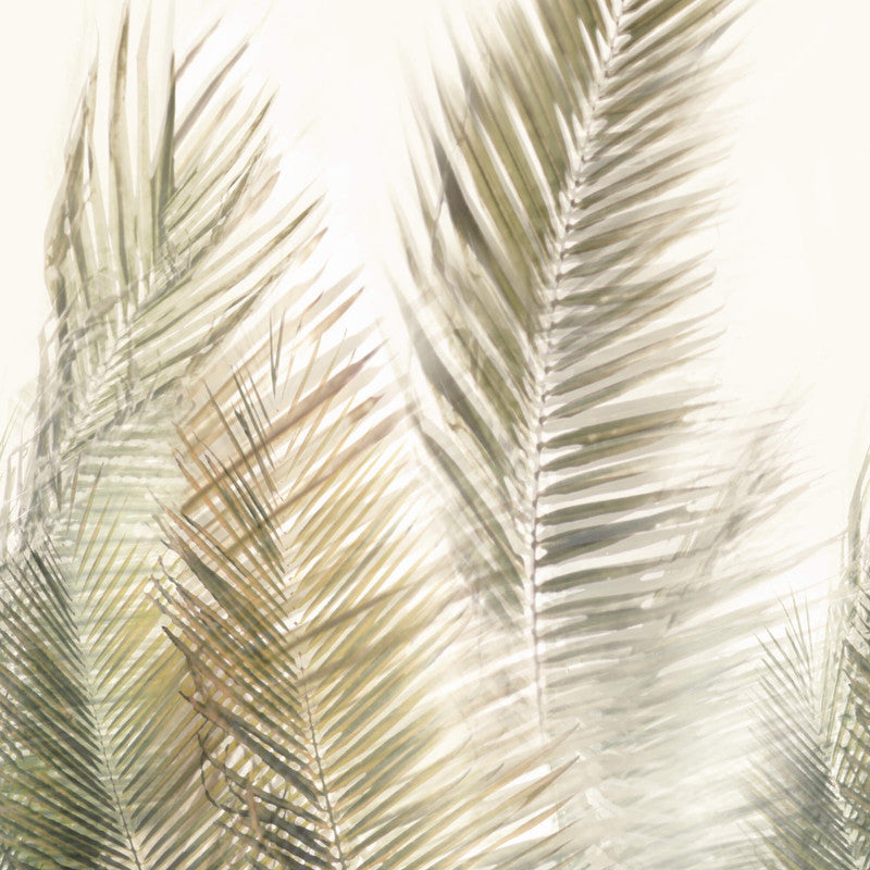 media image for Palm Leaves Whimsical Wall Mural in Olive Green/Cream 212