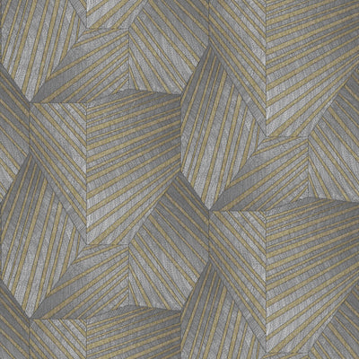 product image for Geometric D Triangle Wallpaper in Grey/Gold from the ELLE Decoration Collection by Galerie Wallcoverings 76