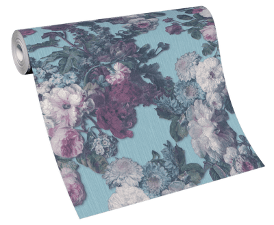 product image for Floral Baroque Wallpaper in Teal/Pink/Green from the ELLE Decoration Collection by Galerie Wallcoverings 59