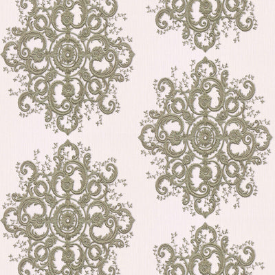 product image for Baroque Damask Wallpaper in Gold/Cream from the ELLE Decoration Collection by Galerie Wallcoverings 95