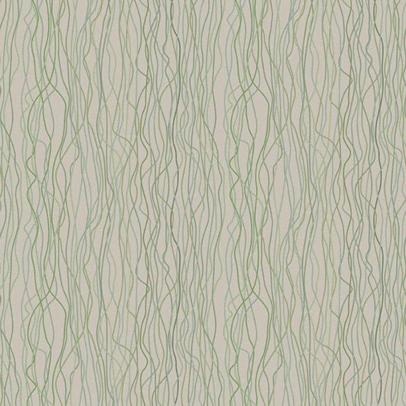 media image for Striped Twist Metallized Wall Mural in Green/Ecru 263