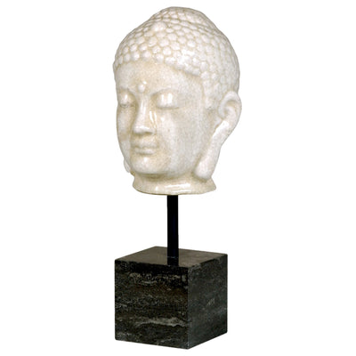 product image of buddha head on marble stand in various colors 1 548