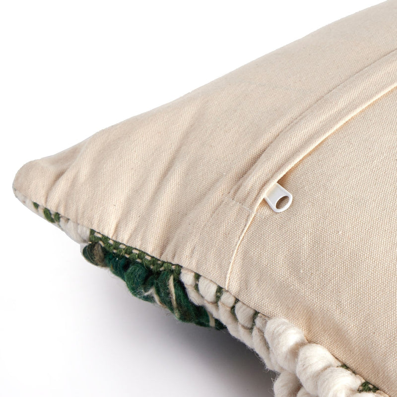media image for textured stripe pillow set green white by bd studio 106840 003 4 281