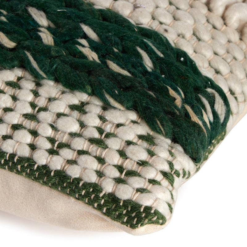 media image for textured stripe pillow set green white by bd studio 106840 003 5 223