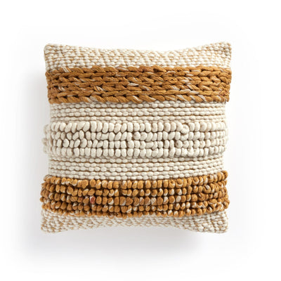 product image of textured stripe heathered pillow set ochre white by bd studio 106840 005 1 531