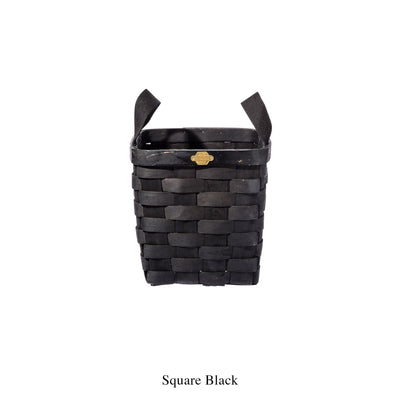 product image for wooden basket black square design by puebco 3 65