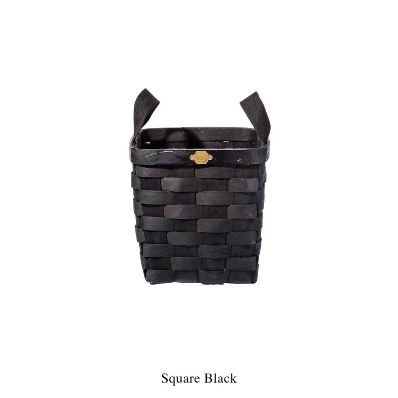 media image for wooden basket black square design by puebco 3 241