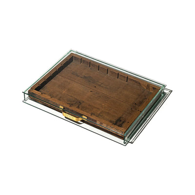 product image for glass display case with vintage drawer 3 6