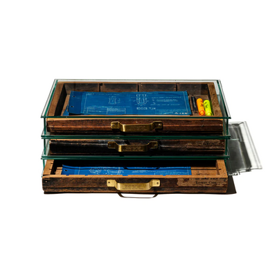 product image for glass display case with vintage drawer 2 87