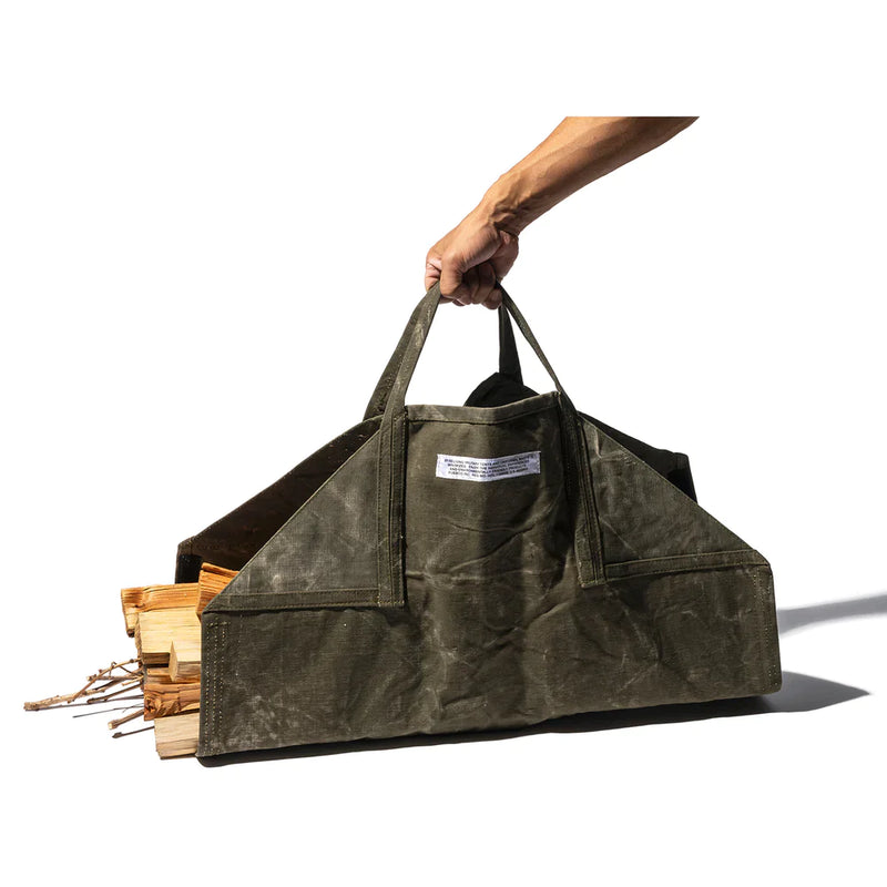 media image for Tent Fabric Firewood Carrier   Green By Puebco 110523 1 23