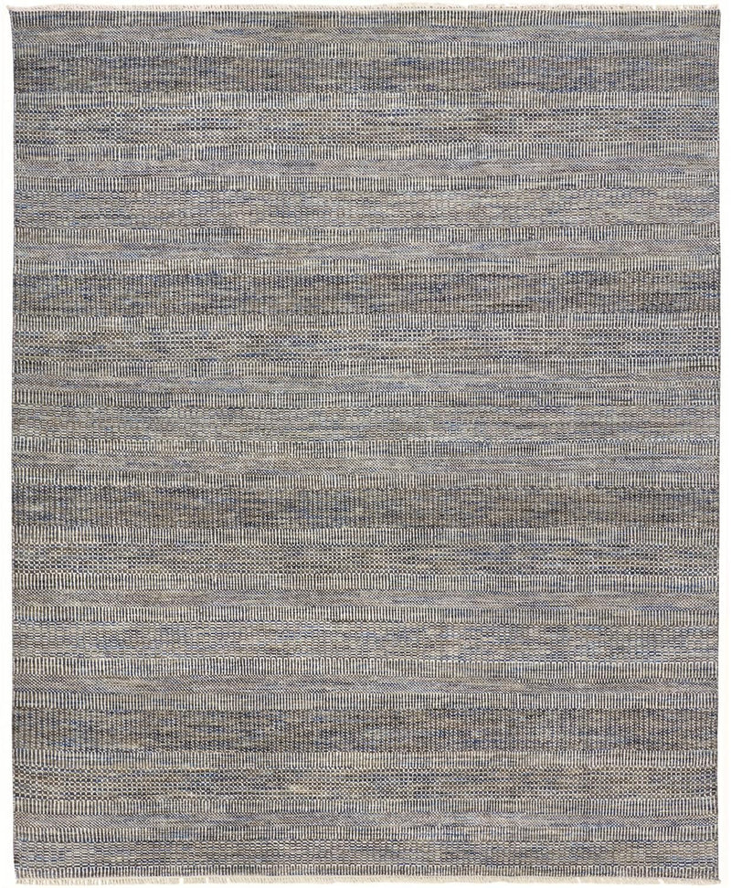 media image for Caldecott Hand Knotted Warm Gray and Bright Blue Rug by BD Fine Flatshot Image 1 277