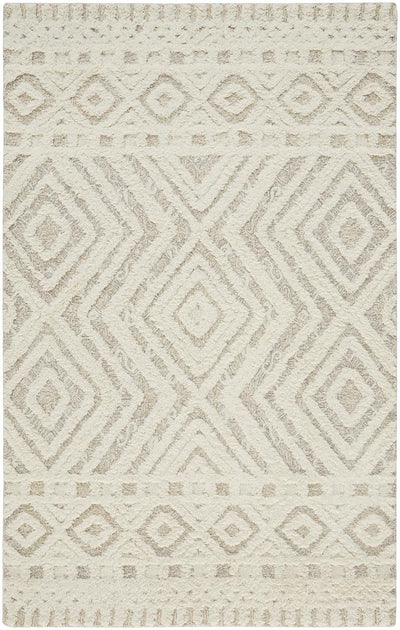 product image for Elika Hand Tufted Ivory and Tan Rug by BD Fine Flatshot Image 1 96