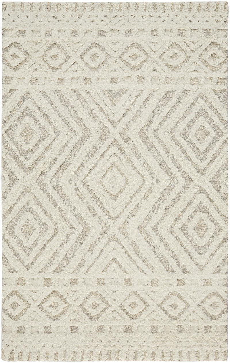 media image for Elika Hand Tufted Ivory and Tan Rug by BD Fine Flatshot Image 1 257