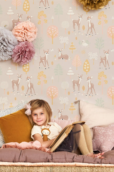 product image for Golden Woods Dusty Lilac Wallpaper by Majvillan 75