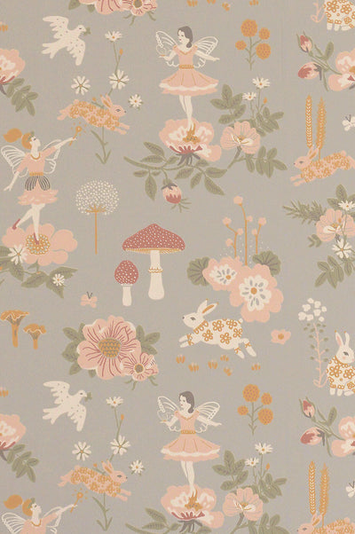 product image of Old Garden Gentle Blue-Grey Wallpaper by Majvillan 596