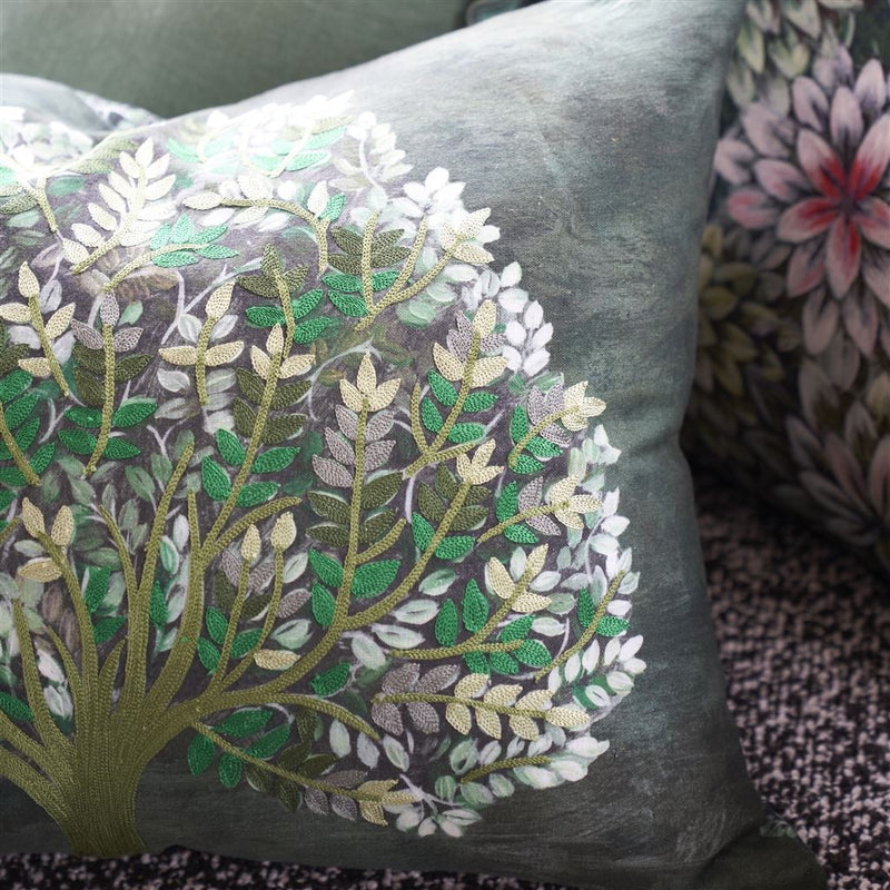media image for Bandipur Azure/Emerald Linen Decorative Pillow By Designers Guild 259