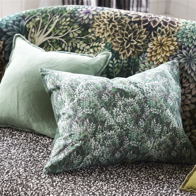 media image for Bandipur Azure/Emerald Linen Decorative Pillow By Designers Guild 263