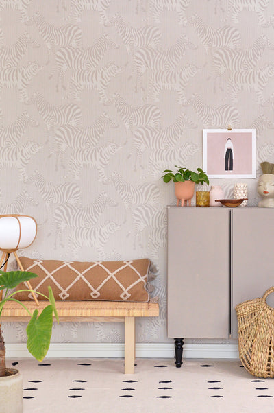 product image for safari stripes warm grey wallpaper by majvillan 5 34