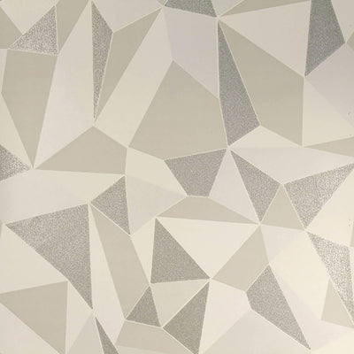 product image of Geometric Abstract Transitional Wallpaper in Cream/Beige/Grey 543