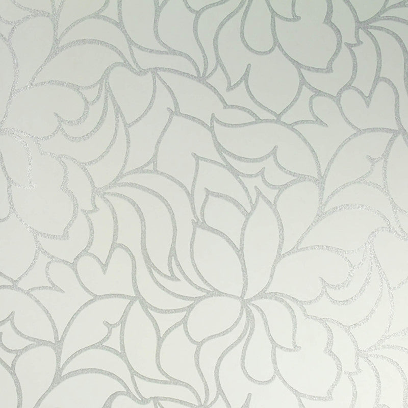 media image for Floral Lines Wallpaper in Green/Grey 236