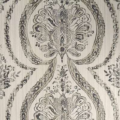 product image of Damask Stria Transitional Wallpaper in Black/Cream/Beige 594