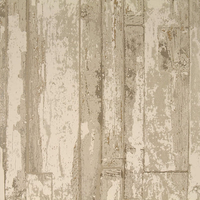 product image of Faux Wood Plank Wallpaper in Ivory/Beige/Taupe 560