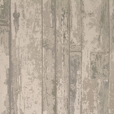 product image of Faux Wood Plank Wallpaper in Grey/Taupe/Ivory 528