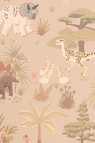 product image for Dinosaur Vibes Wallpaper in Sandy Beige 75