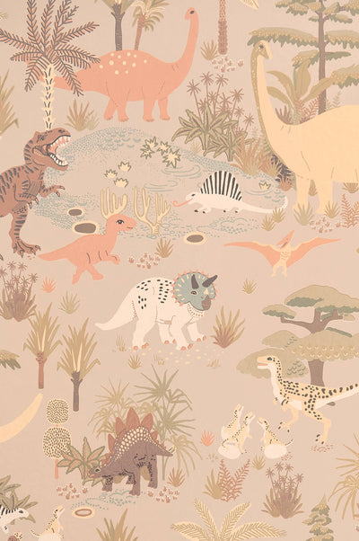 product image for Dinosaur Vibes Wallpaper in Sandy Beige 40