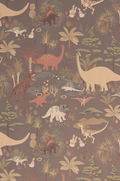 product image for Dinosaur Vibes Wallpaper in Evening Grey 43