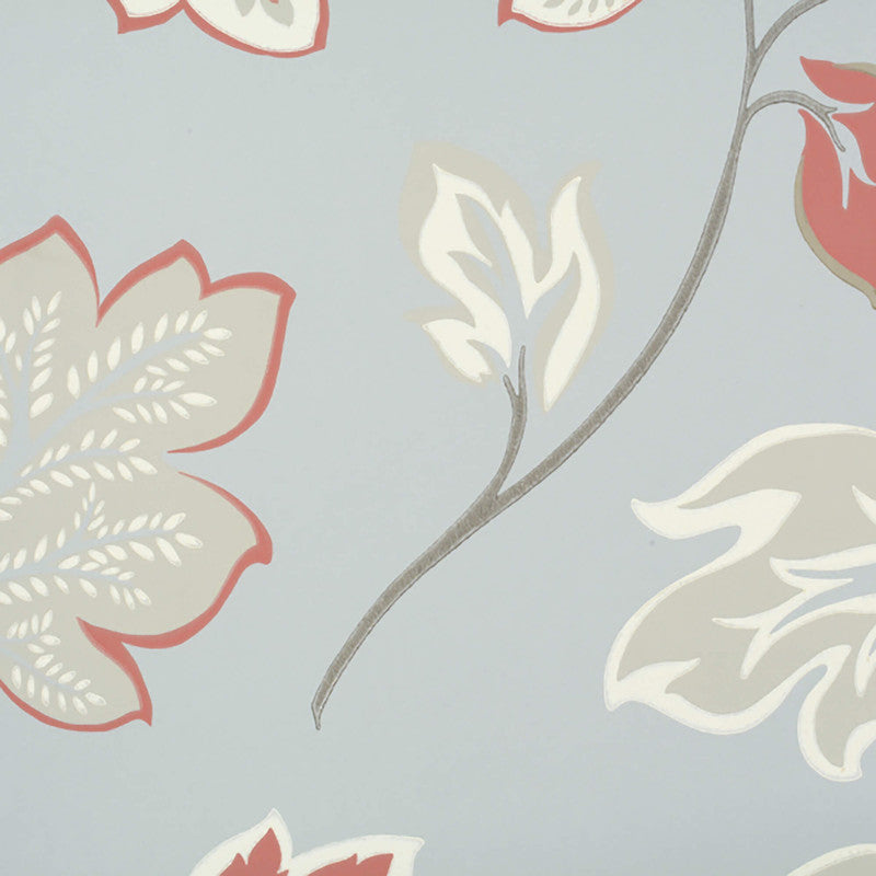 media image for Botanical Lively Wallpaper in Ivory/Grey/Blue 225