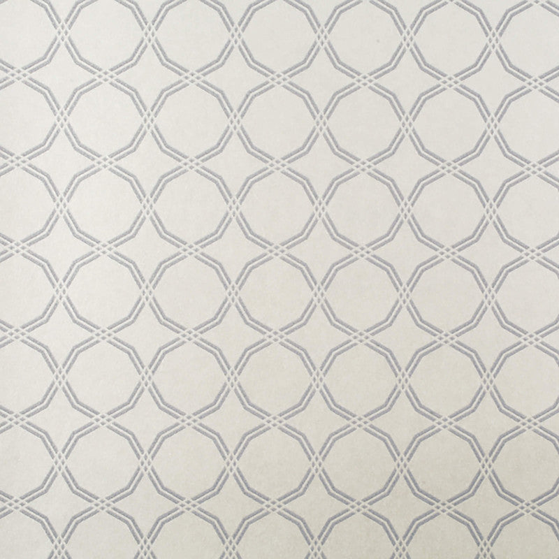 media image for Geo Trellis Small Wallpaper in Cream/Blue 254