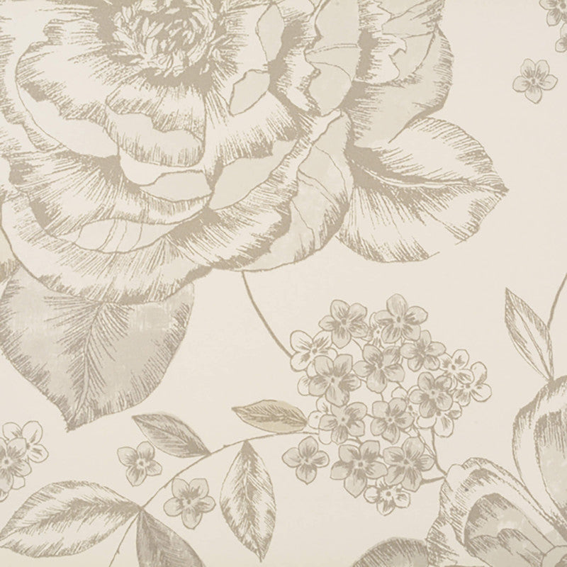 media image for Botanical Floral Bold Wallpaper in Cream/Taupe 215