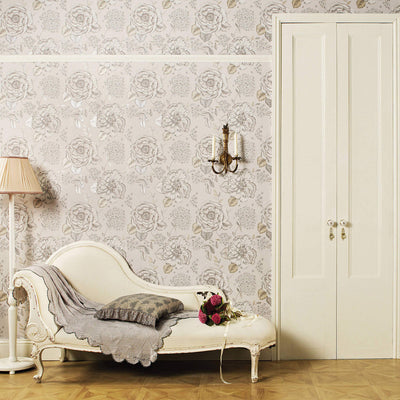 product image for Botanical Floral Bold Wallpaper in Taupe/Buttercream 98