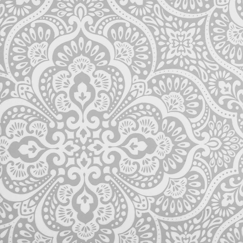 media image for Damask Medallion Wallpaper in Grey/White 298