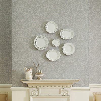 product image for Damask Elegant on Faux Grasscloth Wallpaper in Cream/Taupe 82