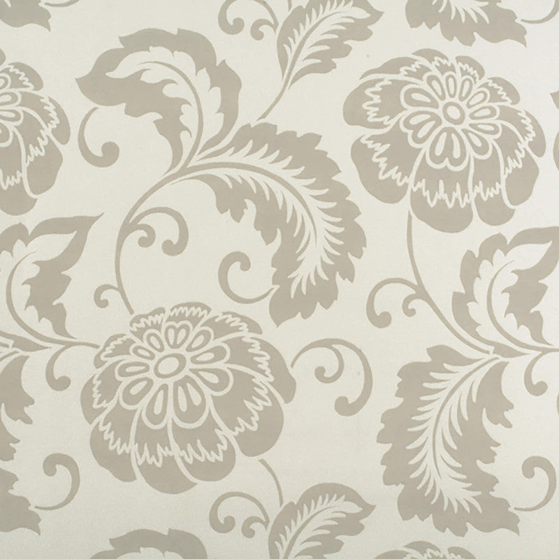 media image for Floral Silhouette Motif Wallpaper in Grey/Ivory 288