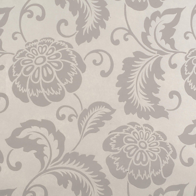 media image for Floral Silhouette Motif Wallpaper in Grey 251