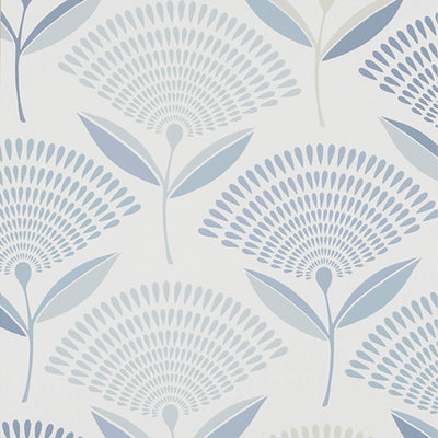 product image of Floral Large Contemporary Wallpaper in Blue 557